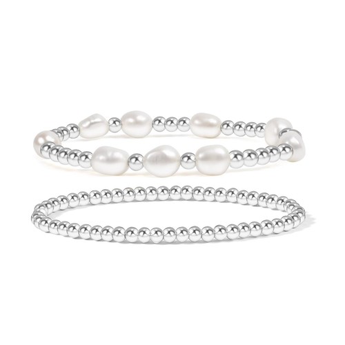 Women Multilayer Temperament Imitated Pearl Stackable Strand Bracelets 14K Gold - Picture 1 of 4