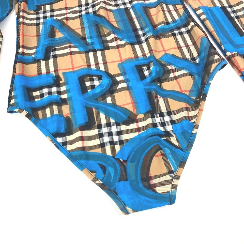 BURBERRY ロゴ Trajes de baño a cuadros Trajes de baño Nailon Beige/azul Foto 3 de 4