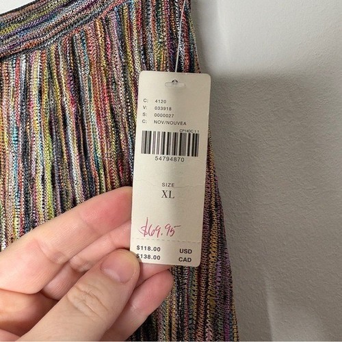 NWT Anthropologie Maeve Freya Midi Skirt A-Line Stretchy Stripe Colorful Size XL - Picture 8 of 10