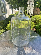 Jarra de agua de vidrio grande transparente vintage de 11,3 litros - 3 galones Carboy hecha en Italia