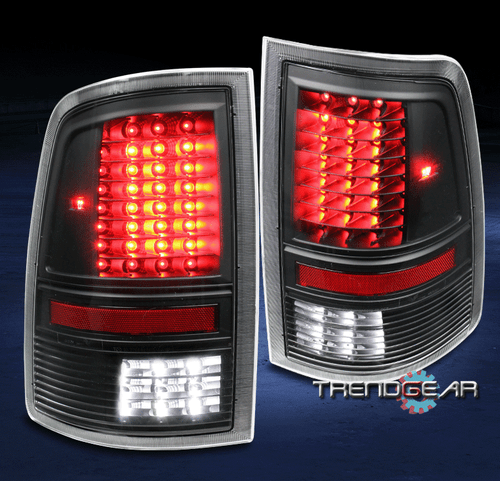 For 09-18 Dodge Ram 1500/10-18 2500 3500 C-Strip Full LED Tail Brake Light Black