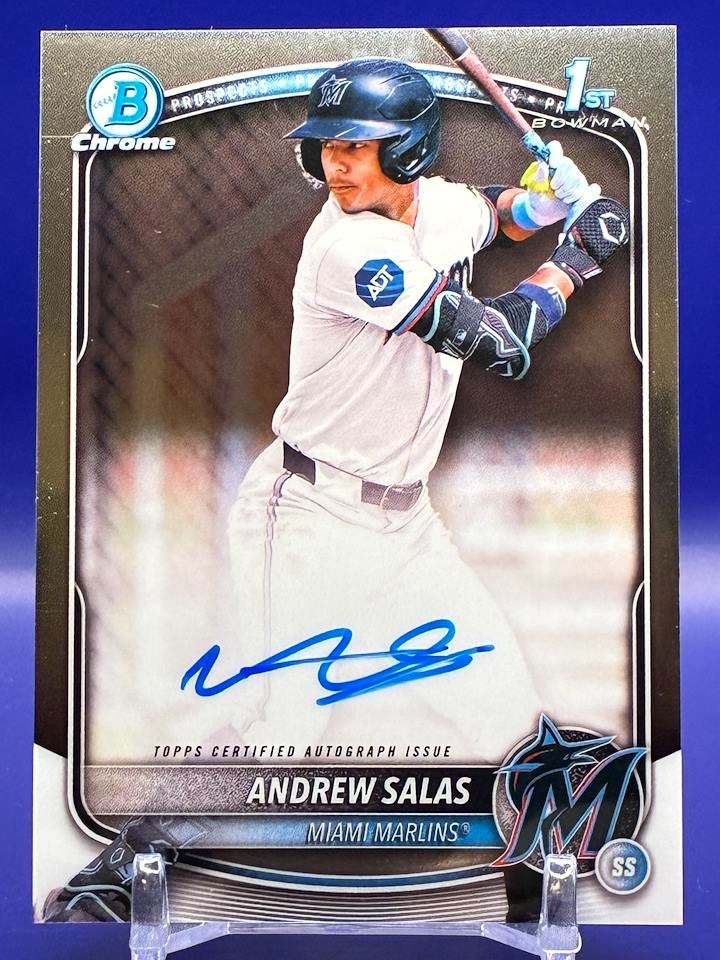 Andrew Salas 2025 Bowman Chrome - 1st Prospect Autographs #CPA-AS Miami Marlins