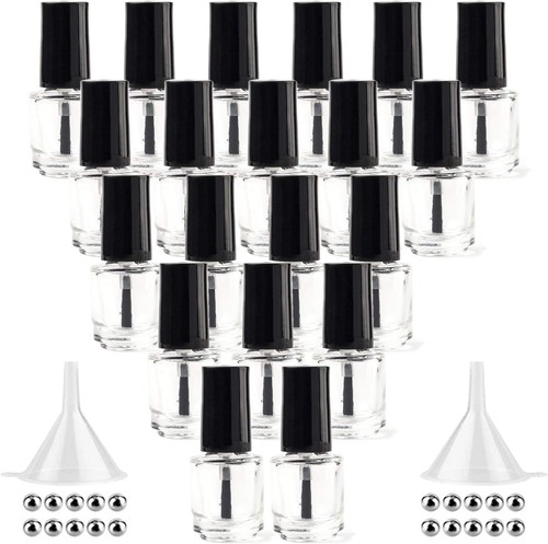 GTHER 20 Stück leere Nagellackflaschen, Klarglas nachfüllbare Flaschen 5 ml  - Bild 1 von 7