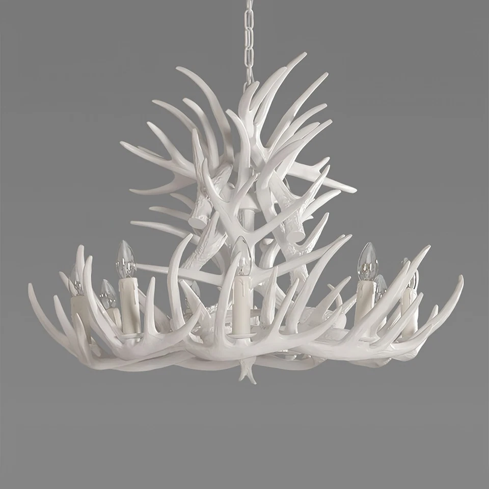 Современная большая люстра из рогов светильники столовая бар кафе винтажная подвесная лампа - Изображение 2 из 4
