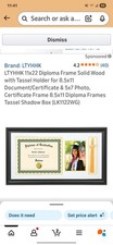 LTYHHK 11x22 Diploma Frame Solid Wood with Tassel Holder for 8.5x11Document