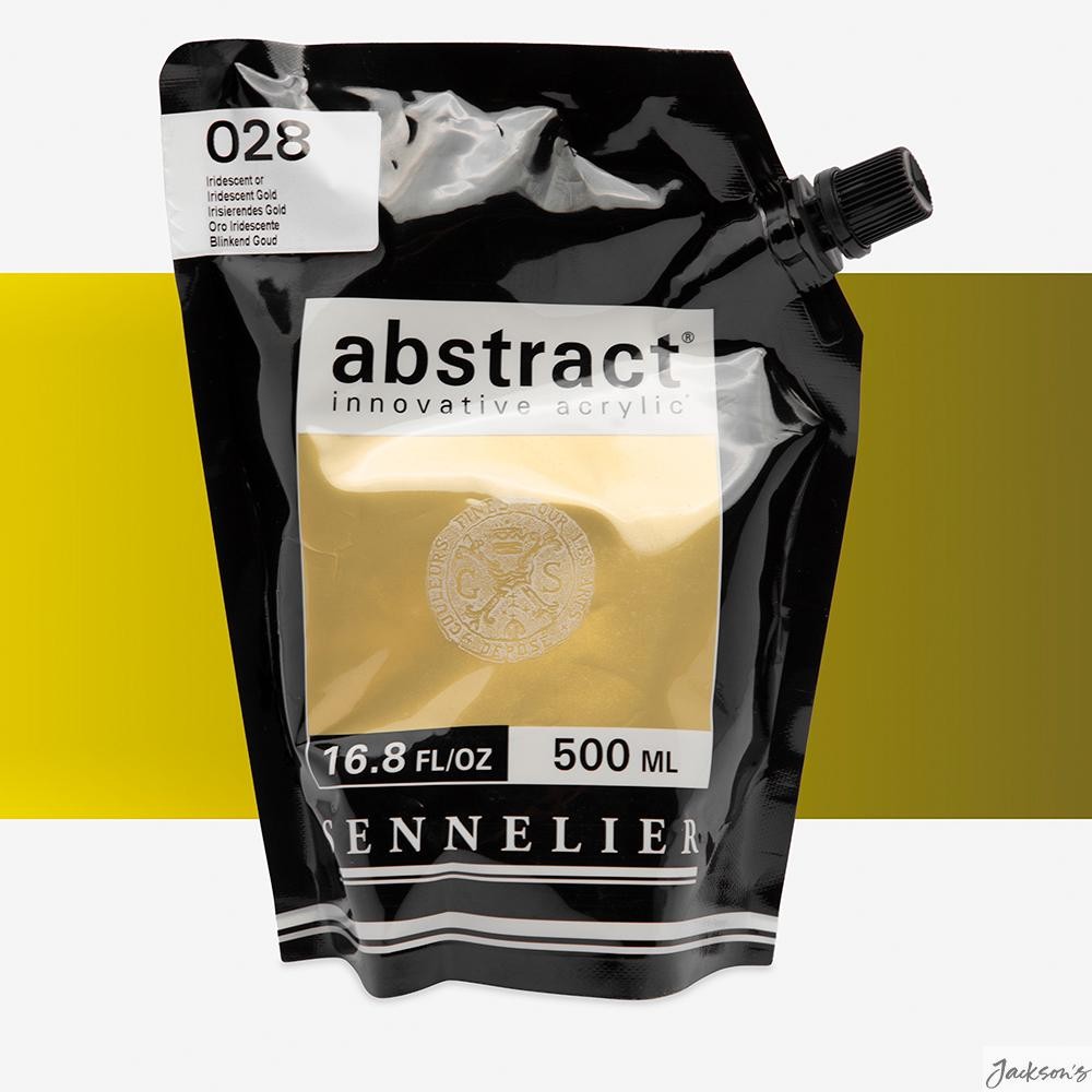 Sennelier Abstract Acrylic Paint Iridescent Gold 500ml For Mixed Media Art