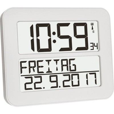 TFA Dostmann 60.4512.02 Funk Wanduhr 25.8 cm x 21.2 cm x 3 cm Weiß, Schwarz