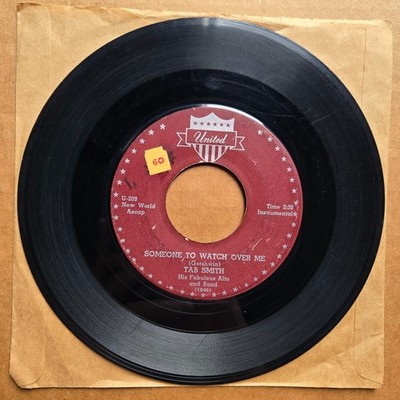 TAB SMITH Someone To Watch Over Me 45 7'' Record Vinyl JAZZ POP BLUES 1956