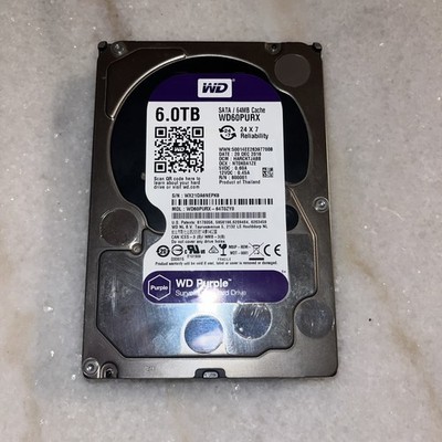 Western Digital 6TB Purple Surveillance-Class HDD Sata 6Gb/s WD60PURX-64T0ZY0