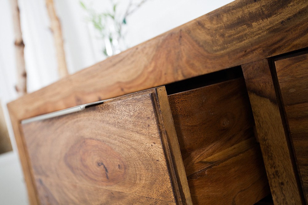 Massives Design Sideboard PURE Sheesham Holz 135cm Kommode Massivholz Schrank