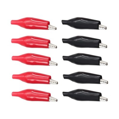 Fielect 10Pcs 3A Alligator Clips Clamps, Crocodile 5 Pairs(black+red) 3a 