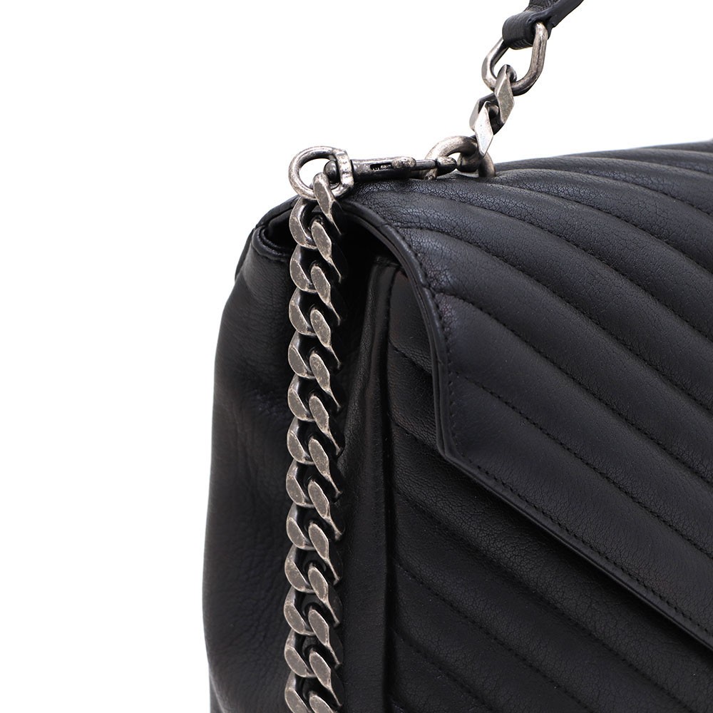 Saint Laurent College Borsa a tracolla grande catena argento 392738