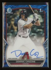 Dominic Canzone 2023 Bowman Chrome 1st Blue Refractor RC Auto /150 Autograph