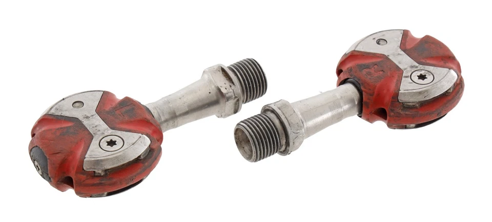 Pedales de bicicleta de carretera Speedplay Zero sin clip rojo 53 mm acero inoxidable 4 pernos Tri Race TT Foto 2 de 4