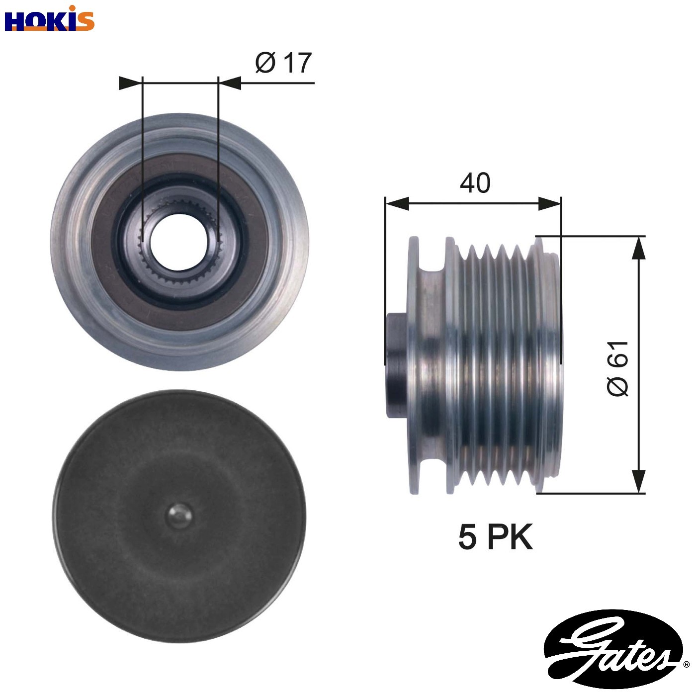 ✅Fits GATES OAP7117 ALTERNATOR PULLEY CLUTCH KIT ⭐UK Seller⭐ - Image 9
