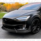 UNPAINTED BLACK FRONT BUMPER LIP SPOLITTER SPOILER FOR 16-21 TESLA MODEL X SUV