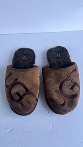 UGG SCUFF LOGO MEN SLIPPERS SUEDE CHESTNUT US 10