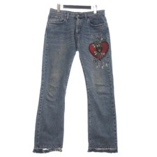 Gucci Embroidery Denim Pants Jeans Embroidered Cotton 452544 XR425 Blue 30 Used