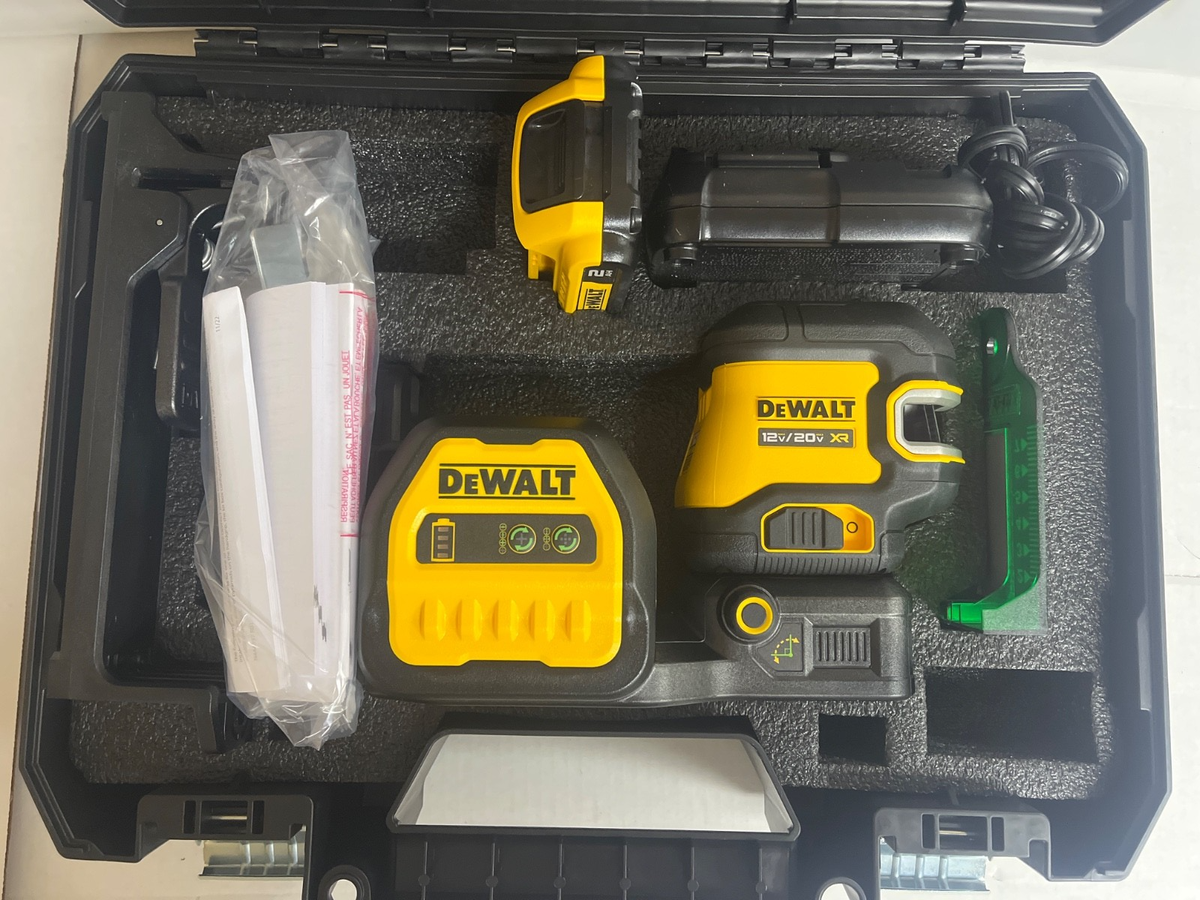 DEWALT DCLE34520G 20V MAX Cordless 5-Spot Green Line Laser Kit