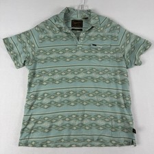 Howler Bros The Original Ranchero Polo Mens XL Aztec Pearl Snap Pocket Teal