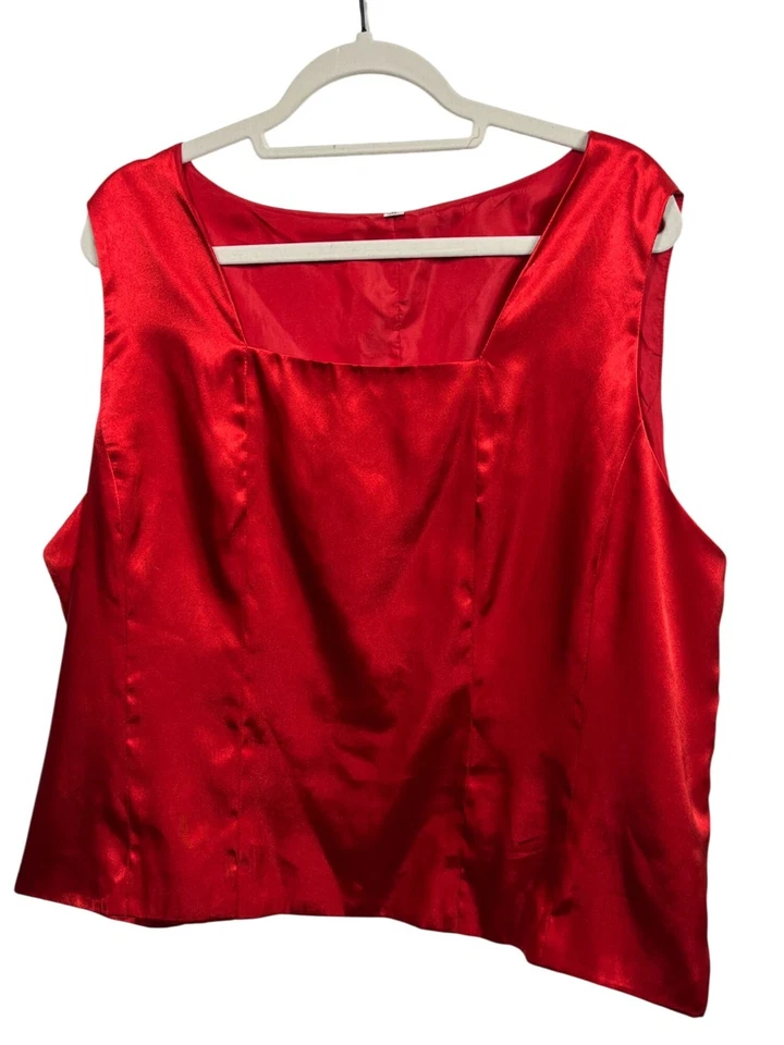 Night Studio Plus 22W Rojo 3 Piezas Falda Traje Conjunto Blazer Tanque Madre Novia Iglesia Foto 4 de 4