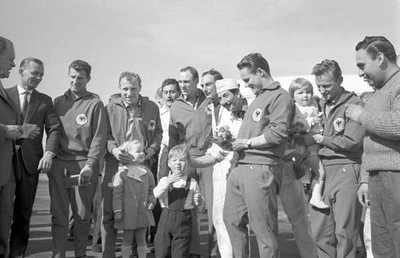 German national soccer team prior World Cup 1962 - trip to Chile v- Old Photo 1