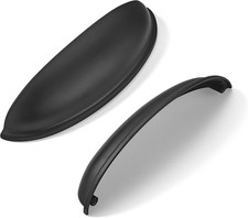 10 Pack 3-3/4" Drawer Pulls Matte Black Cabinet Cup Pulls Kitchen Hardware Cabin