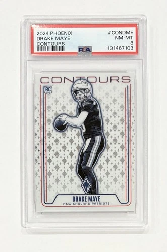 2024 Panini Phoenix Drake Maye #CON-DME Contours RC Rookie PSA 8 Patriots