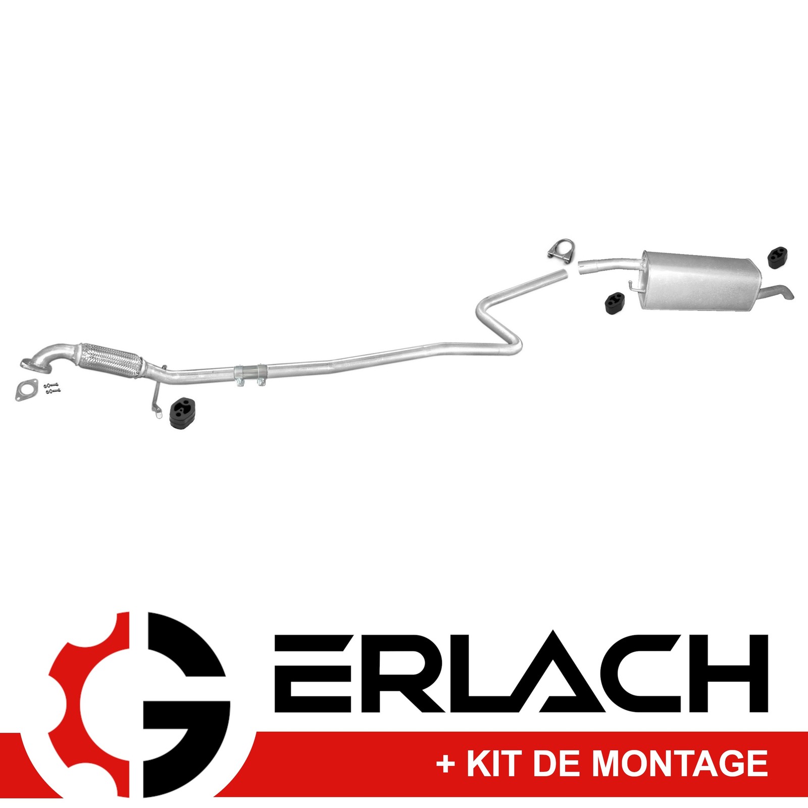 Silencieux d'échappement pour Ford Fiesta V et Mazda 2 essence versions 1.2 à 1.4 acier alu