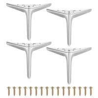 4 StüCk Metall MöBelbeine 6 Zoll MöBelfüßE FüR Bett Tisch Schrank Silber