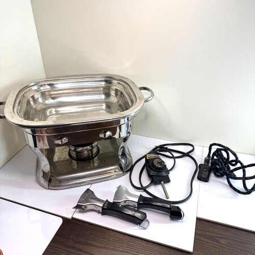 Chafing Dish Mixed Lot Parts Electric Cords Leviton Catering Supplies Set Silver