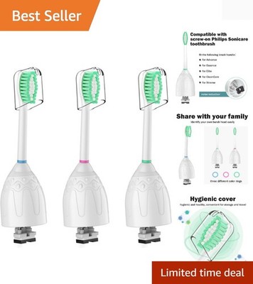 BPA-Free Replacement Toothbrush Heads for Philips Sonicare - 3 Color-Coded Pack