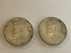 1964 Kennedy Half Dollars 90% Silver • Circulated lot of 2 (Two) US Coins