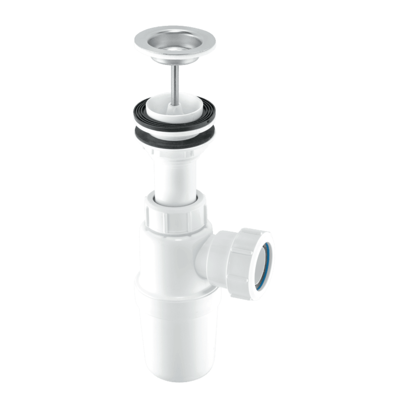 McAlpine AA10W 75mm Adjustable Inlet Basin Trap with 1.25"" Multifit Outlet