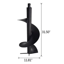 1 Pack 12 Inch Earth Auger Drill Bits For Gas Powered Post Fence Hole Digger