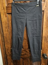 Tory Burch Dress Trousers Dress Pants Authentic Metal Logo Decals Size 4 Black