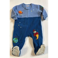 Vintage Okie Dokie Fleece Space Pajamas with footies 12 Mon Vintage baby