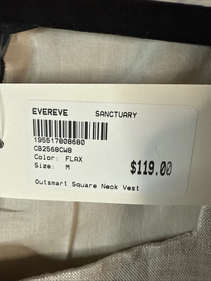 Sanctuary Evereve Outsmart Square Neck Vest, Flax, Medium - Image 2 of 4