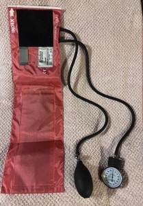 Prestige Medical Basic Adult Aneroid Sphygmomanometer Burgundy Working Condition