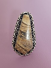 Vintage silver Jasper Ring Size (S)