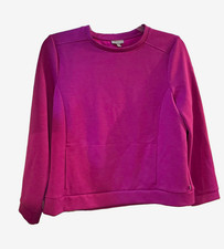 T by Talbots Women's Petite PL Purple Solid Crewneck Knit Pullover Sweatshirt