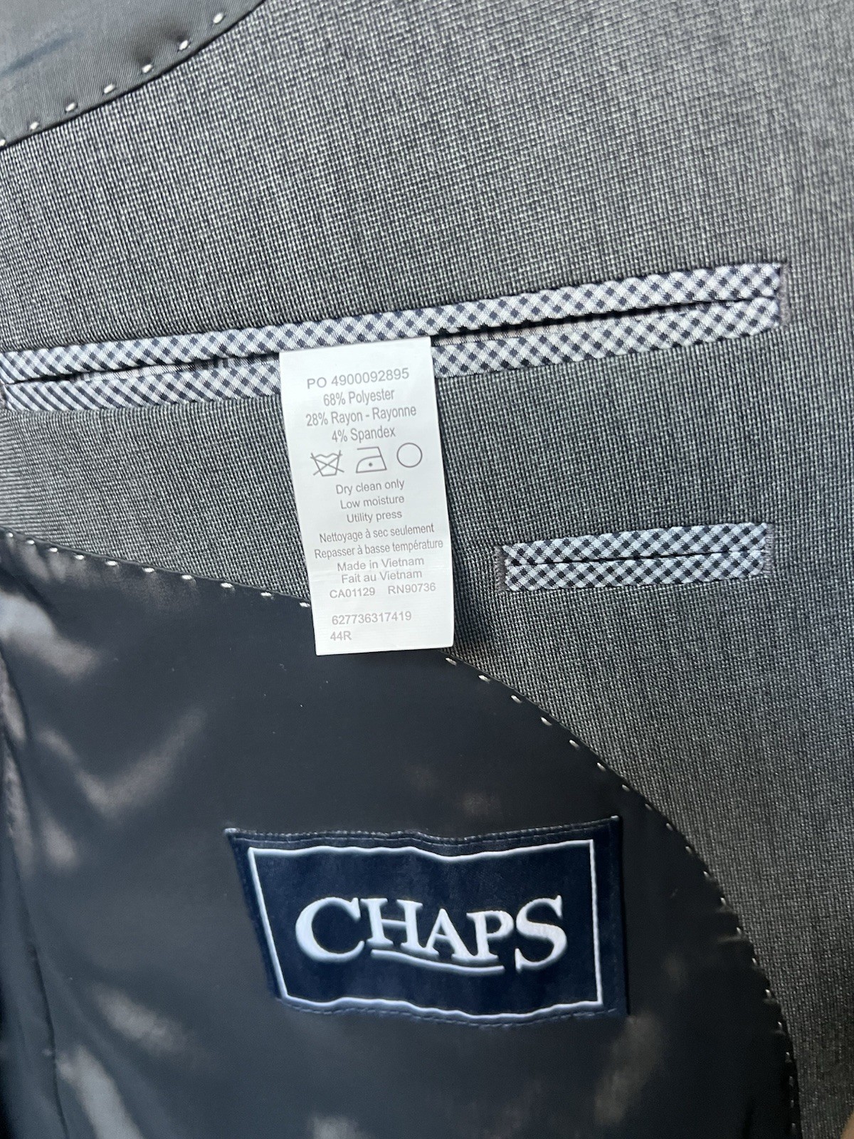 CHAPS mens Light Gray/silver  two button sport co… - image 3