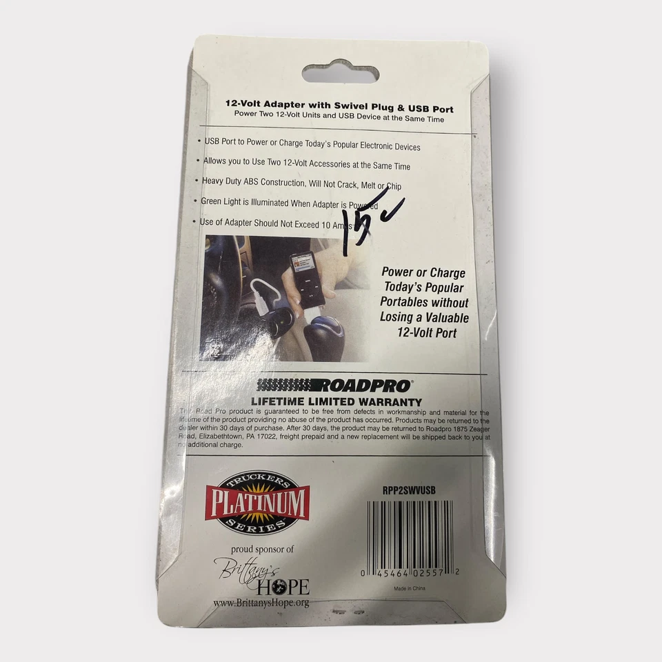 Roadpro RPP2SWVUSB Adaptador de 2 Vías 12 Voltios Divisor Enchufe Giratorio y Puerto USB NUEVO Foto 2 de 3