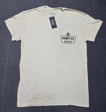 Men’s Primitive T Shirt Military Coyote Green With Logo Skate Tee Size Small Tan