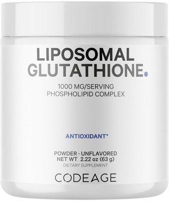 Codeage Liposomal Glutathione Powder 1000mg Vegan Reduced L-Glutathione Liposoma