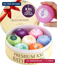 ADELEGOURDAIN Bath Bombs Set 7 pcs - Gift Set for Women, 200g Extra Large Oversi