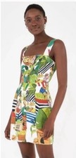 Farm Rio TROPICAL FAIR LINEN MINI DRESS