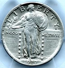 1917 Type 2 Standing Liberty Quarter, PCGS Genuine Cleaned-AU Detail