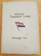 MINNEKAHDA (Atlantic Transport) 1926 Tourist Third Cabin Passenger List