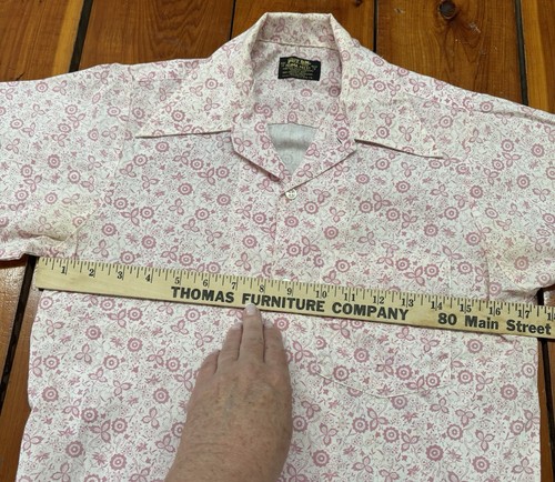 The Put On Shop Sears & Roebuck Co Boys Shirt Size 14 Vintage 60s Pink Flowers - Picture 6 of 9